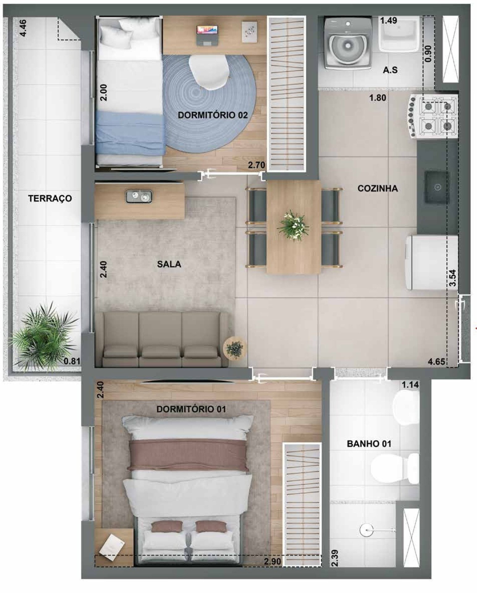 Planta 38m²